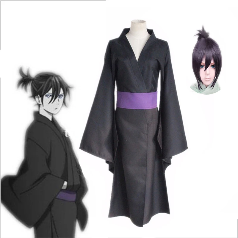 

Аниме Noragami Yato, косплей костюм, полный комплект, черное кимоно, юката, одежда, пояс, вечерние костюмы на Хэллоуин, 2020