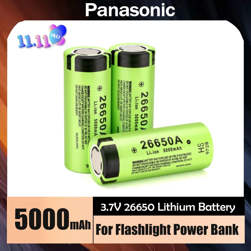 Оригинальный литиевый аккумулятор большой емкости Panasonic 26650A 26650 5000 мАч для