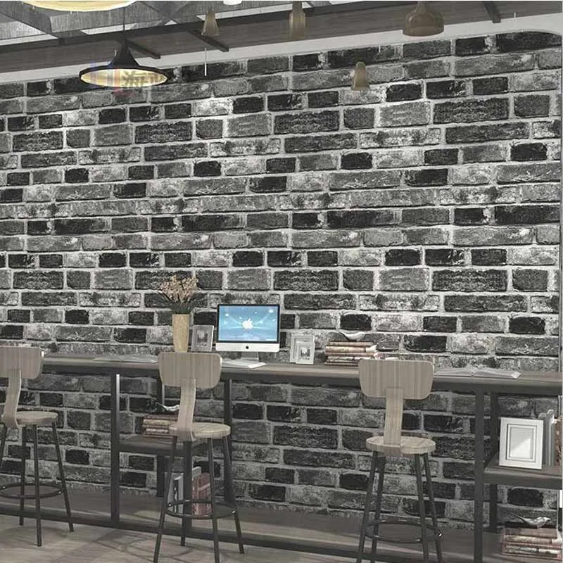 

D Three-dimensional Red And Blue Brick Pattern Non-woven Wallpaper Simulation Brick Restaurant Hotel Hotel Chinese Wallpapernew