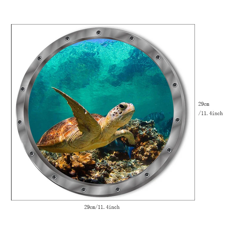 1 шт. Deep Sea beauty морская черепаха Наклейка на стену s стикер для туалета наклейка