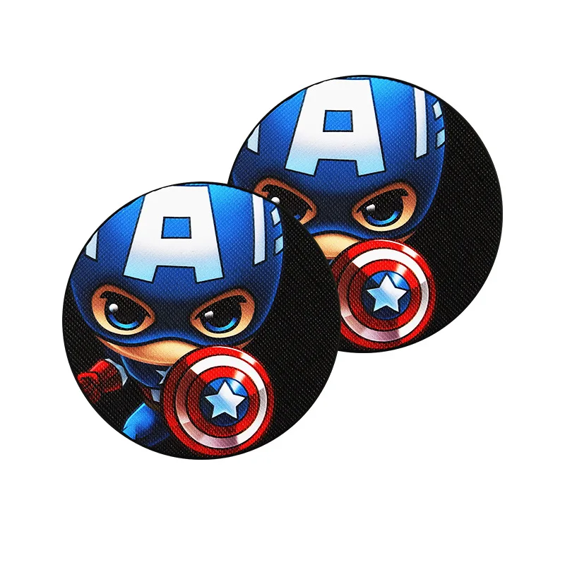Для Marvel Avengers Heros фигурка салона автомобиля круглая бутылка для воды с мультяшным ковриком Coaster - Название цвета: Captain America (S)