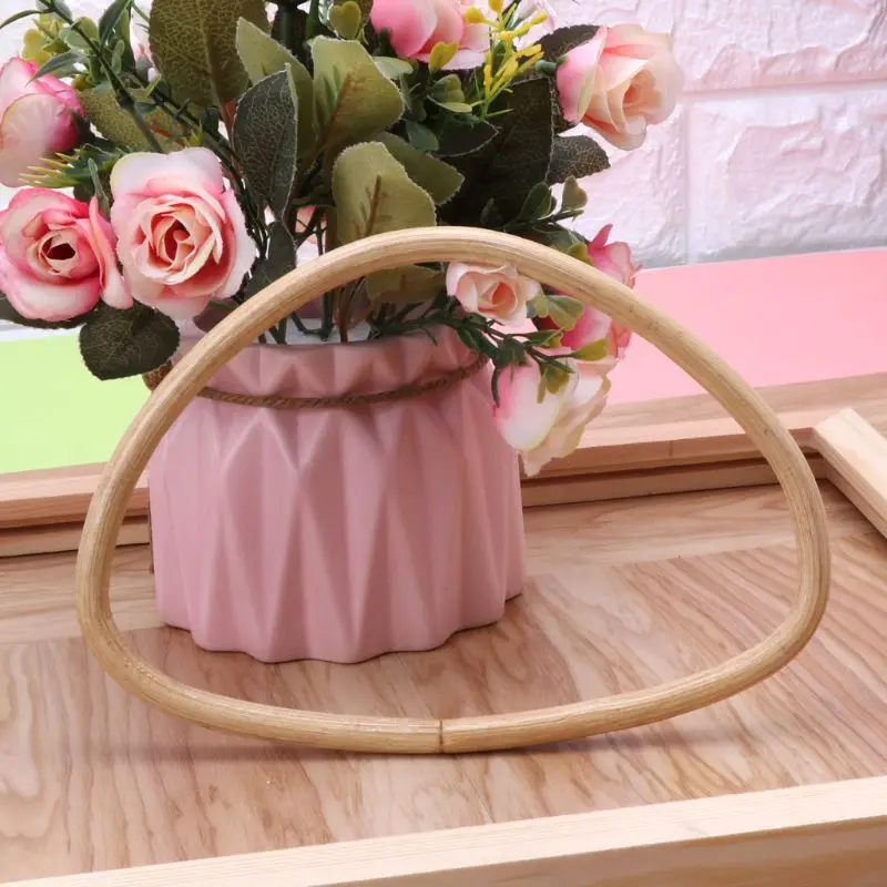

D Shape Bamboo Rattan Handle Purse Frame Handmade Bag Handle DIY Handbag Accessories
