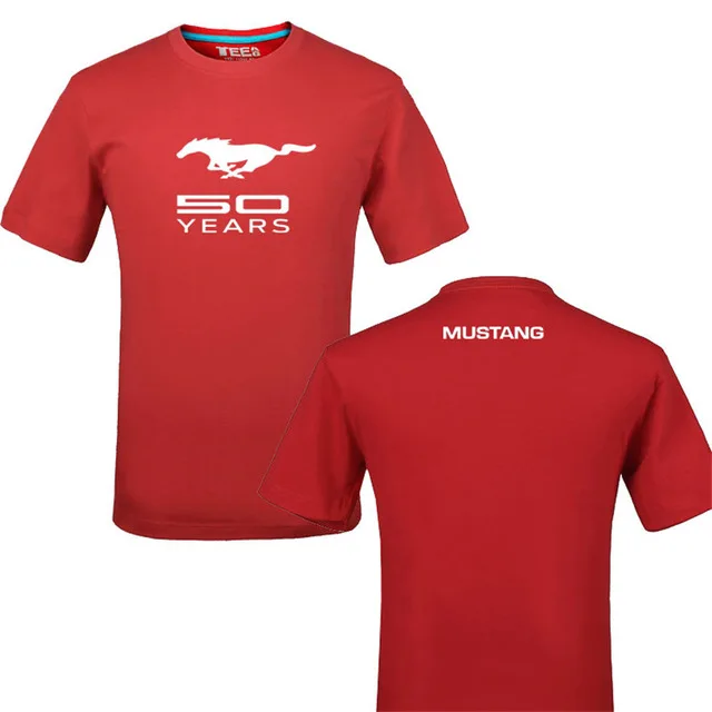 Забавная футболка с логотипом мустанг из 100% хлопка принтом Летняя Повседневная