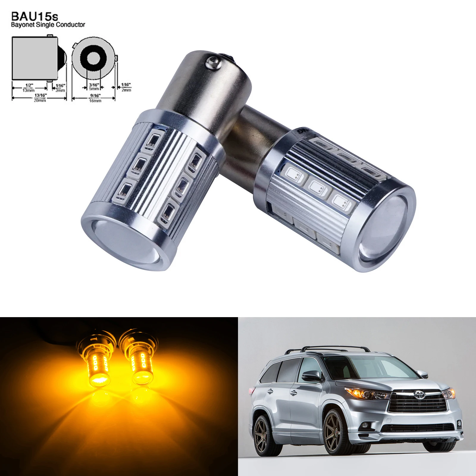 

Фонарь заднего хода ANGRONG, 2 шт., 581 дюйма, PY21W, BAU15s, RY10W, S25