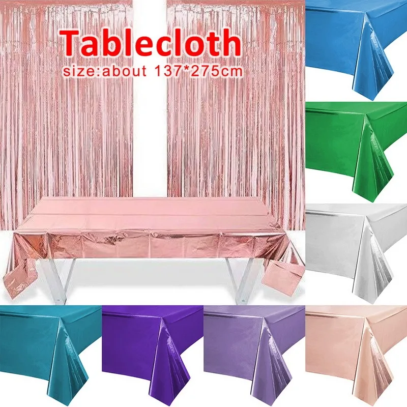 

1pcs Solid Color Satin Table Cloth Tablecloth Table Cover Overlay For Birthday Wedding Banquet Restaurant Festival Party Supply