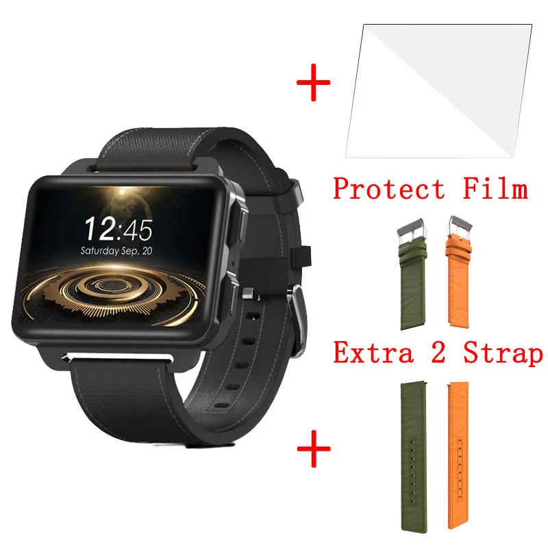 add 2 straps LEMFO LEM4 PRO 3g SIM gps wifi умные часы для мужчин монитор сердечного ритма звонки сообщения видеоплеер Шагомер Умные часы Android для мужчин - Цвет: add 2 straps