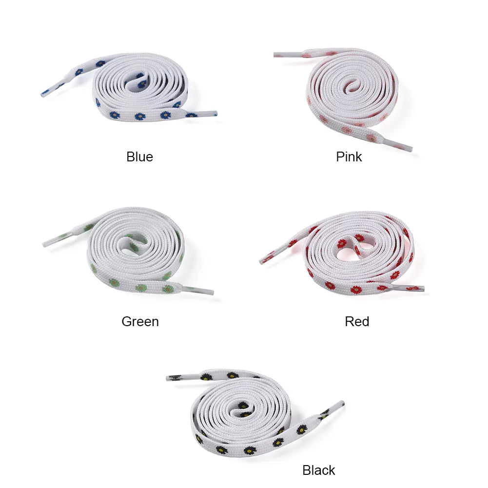 

Shoelace 1pair For Sports Daisy Cute Universal Sneakers Fashion Outdoor Durable Cartoon Printing Flat Accessories Home Women Men