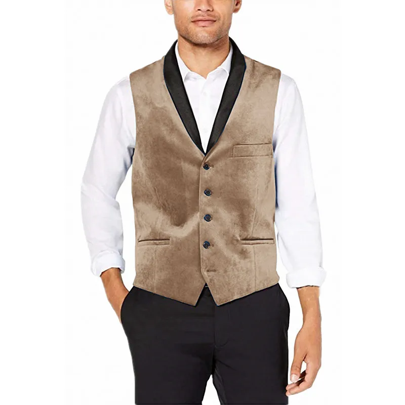 [MJ11] модный мужской однобортный бархатный жилет для свадебного шафера