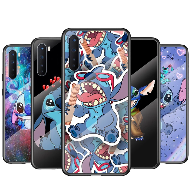 

Tempered Glass Cover Luxury Shell Star Baby Stitch For Oneplus 9R 9 8T 8 Nord Z 7T 7 Pro 5G Shockproof Phone Case