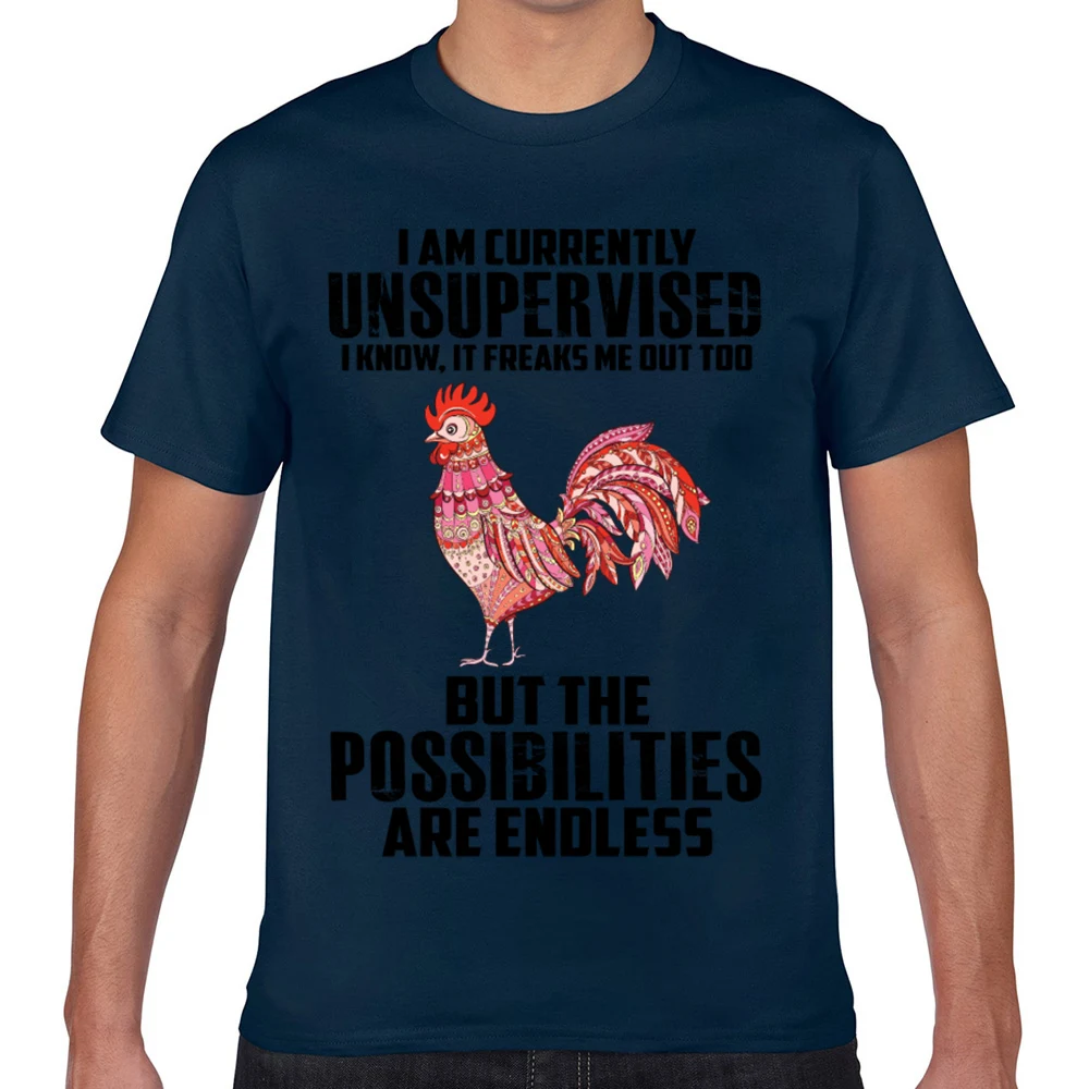 Мужская футболка с винтажным принтом курица я сейчас без присмотра в стиле