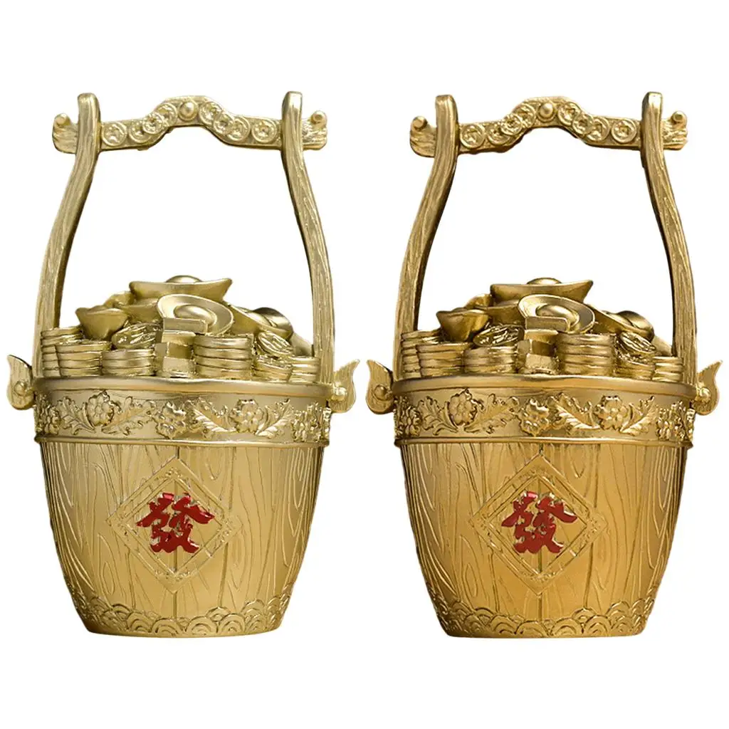 

Китайская статуя корнукопии, золотые слитки фэн-шуй, статуэтка, золотой бочонок для монет для декора