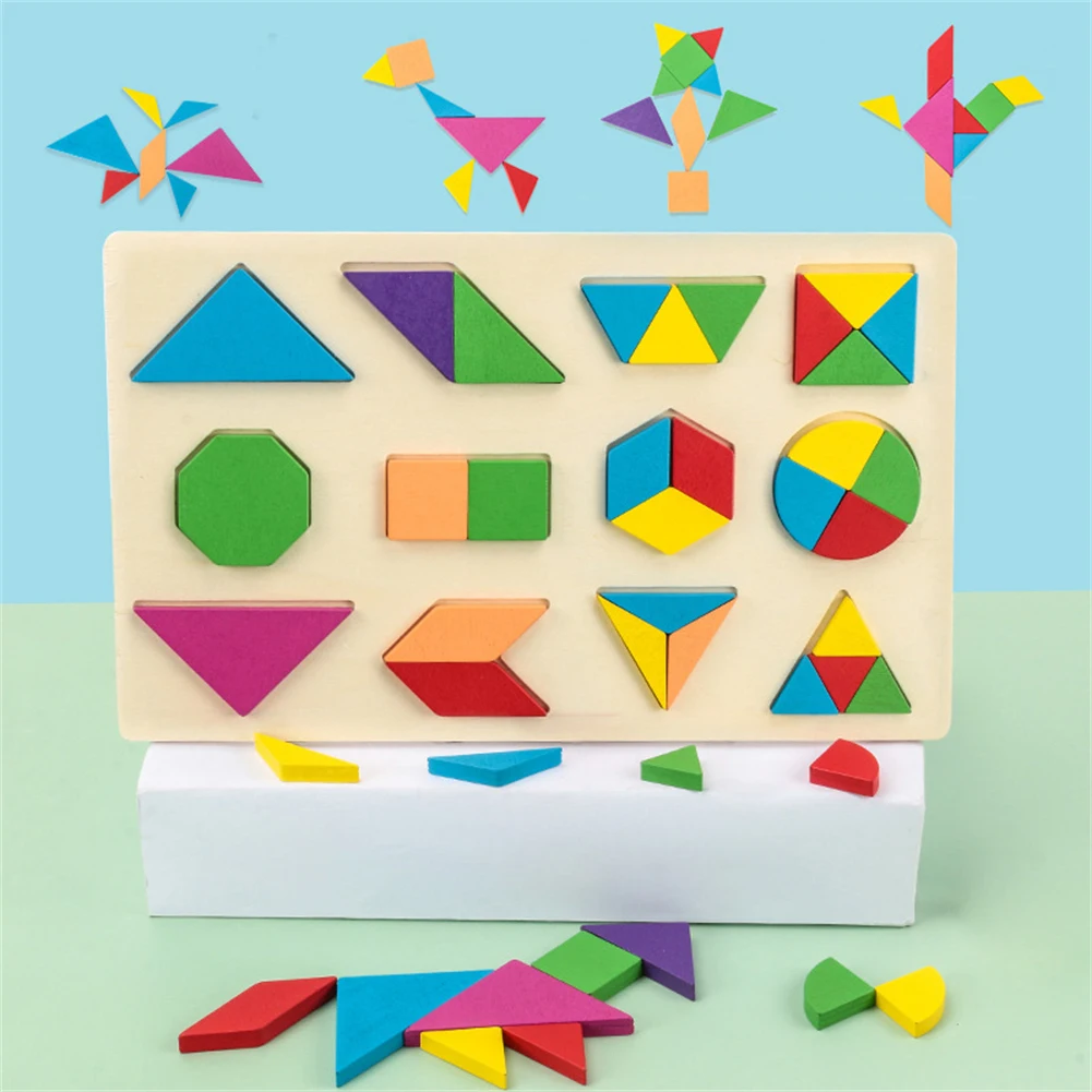 

Puzzle Simple Geometric Puzzle Building Block Toys Safe and Environmentally Friendly Wooden Playable Toys To Enhance Cognition