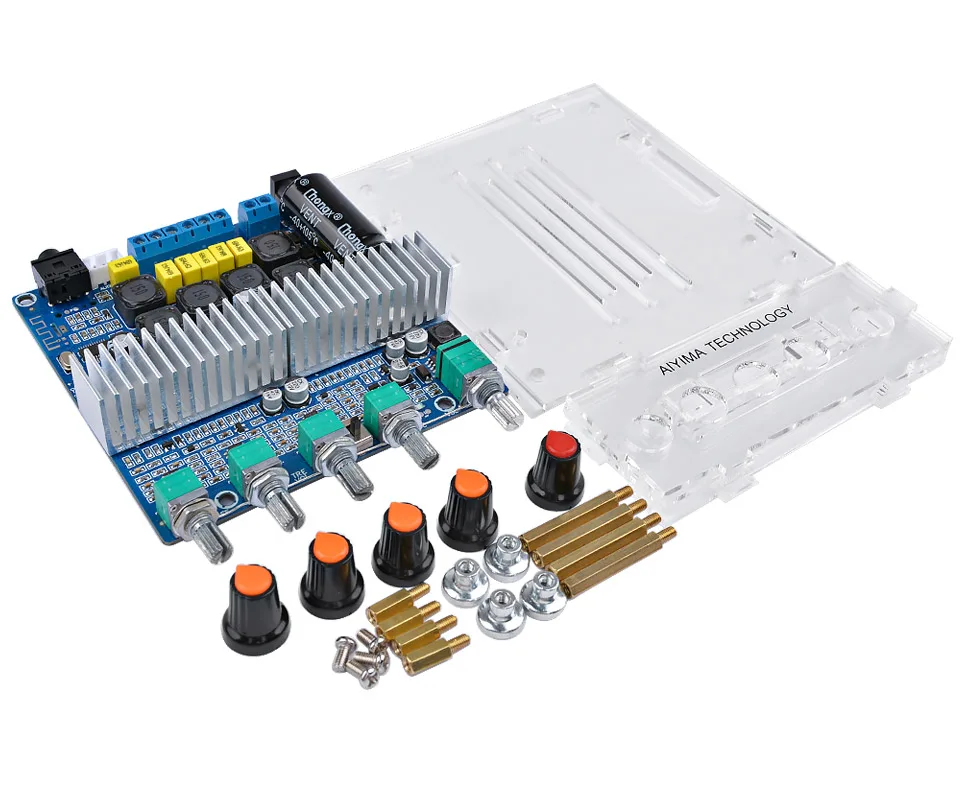AIYIMA TPA3116 50 Вт* 2+ 100 Вт Bluetooth цифровой усилитель мощности собранная плата TPA3116D2 HIFI 2,1 Сабвуфер басовая плата с чехлом