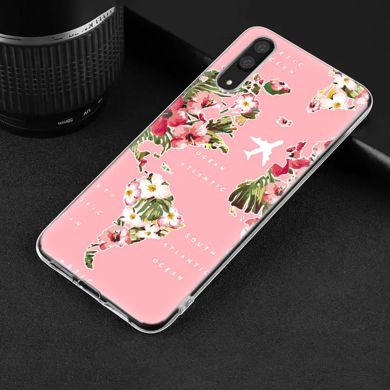 Силиконовый чехол World Map Travel Airplane для Huawei P30 P20 Pro P10 P9 P8 Lite 2017 P Smart Z Plus 2019 NOVA 3 3i 5i 5 5Pro |