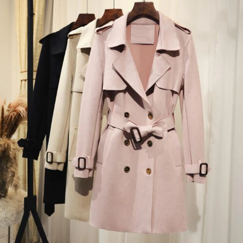 Осенняя новинка Женская ветровка 2019 Корейская версия длинная модная Британская