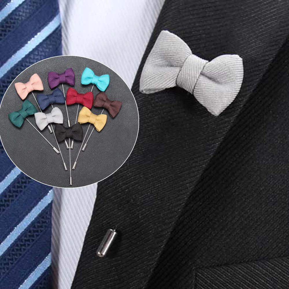 1 шт. Мужская тканевая брошь в виде банта|Броши| |