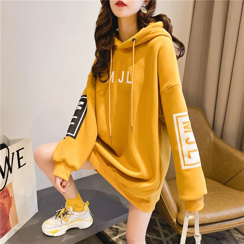 Женская Повседневная Толстовка с капюшоном свободная толстовка большого