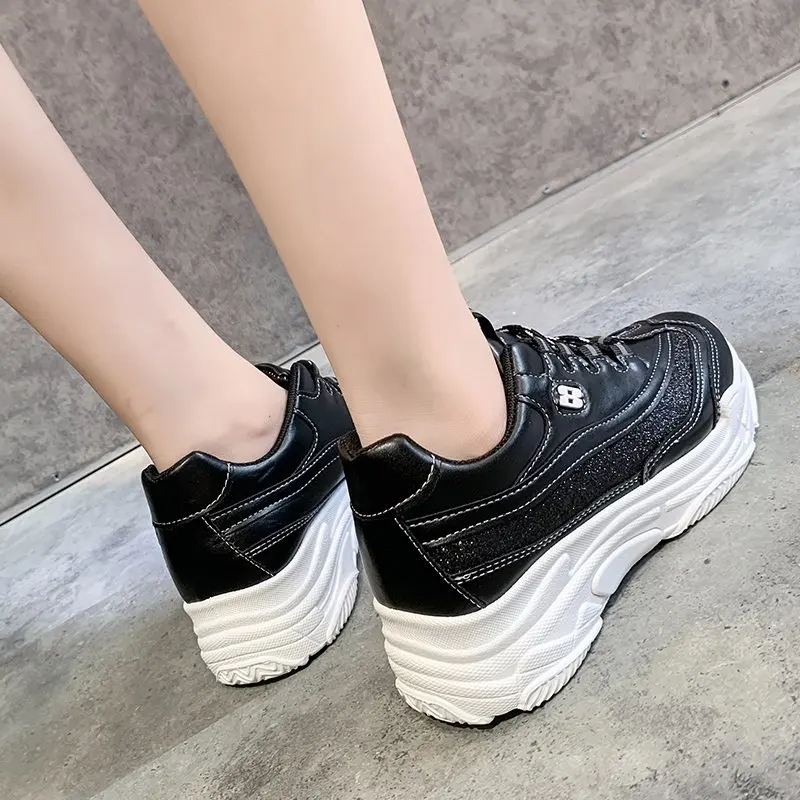 

Dropshipping 2020 New Womens Sneakers Fashion Bling Autumn Casual Shoes Women Breathable PU Platform Sneakers Zapatillas Mujer
