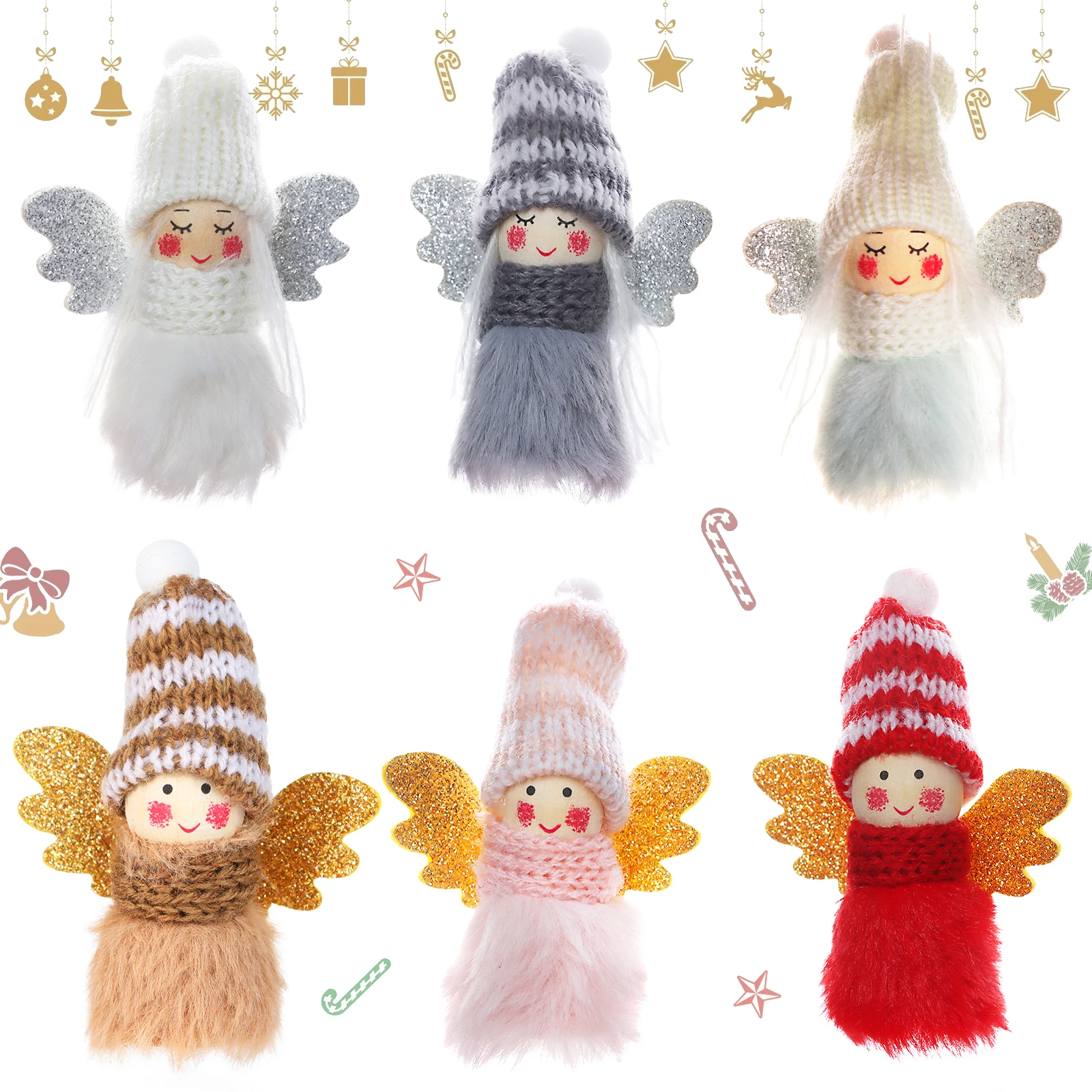 

Angel Doll Christmas Ornament, Christmas Angel Doll Decorations Hanging Christma