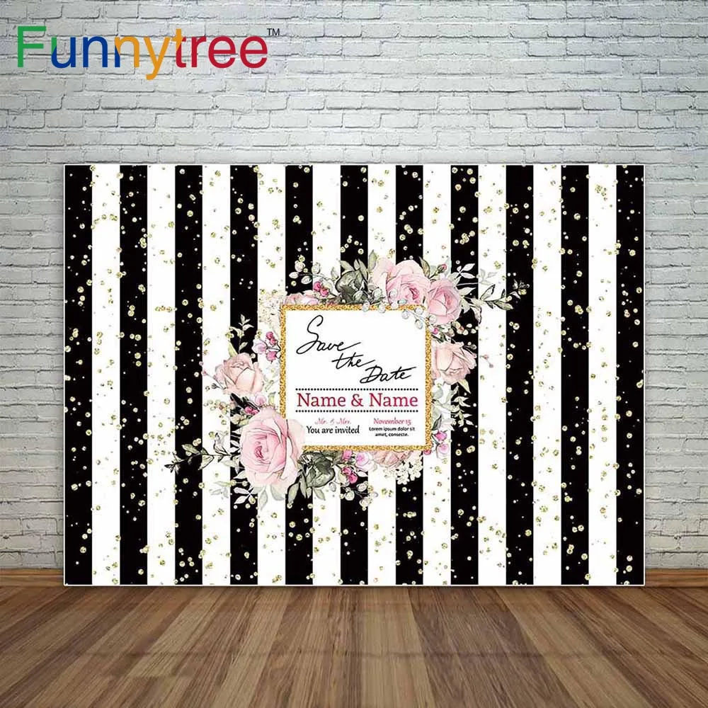 Фон Funnytree для фотостудии золотые блестки Свадебная полоса пригласительная