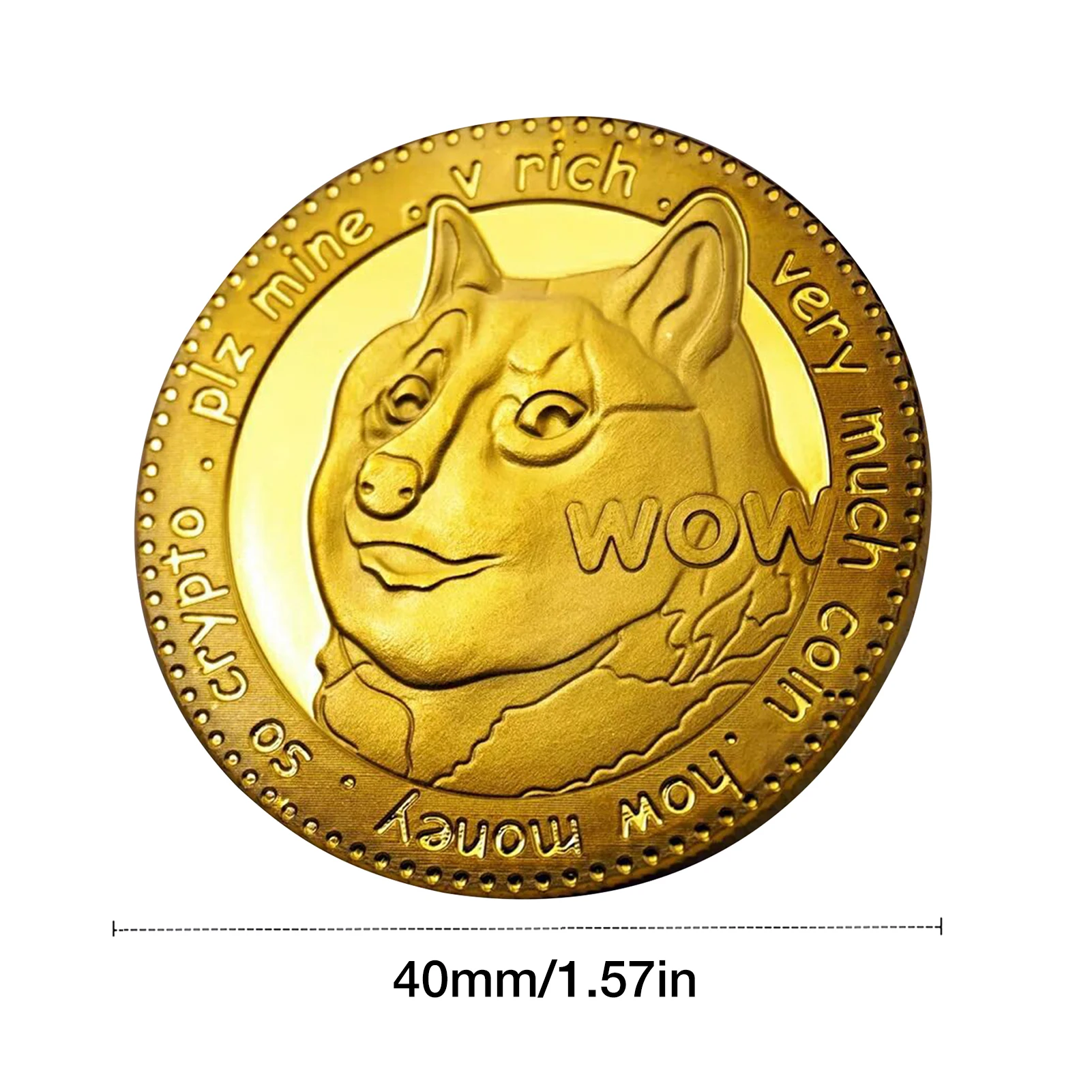 

Gold Dogecoin Round Physical Blockchain Crypto Currency Collectable Gift Dog Year Commemorative Medal Gold Togolese Miner Coin