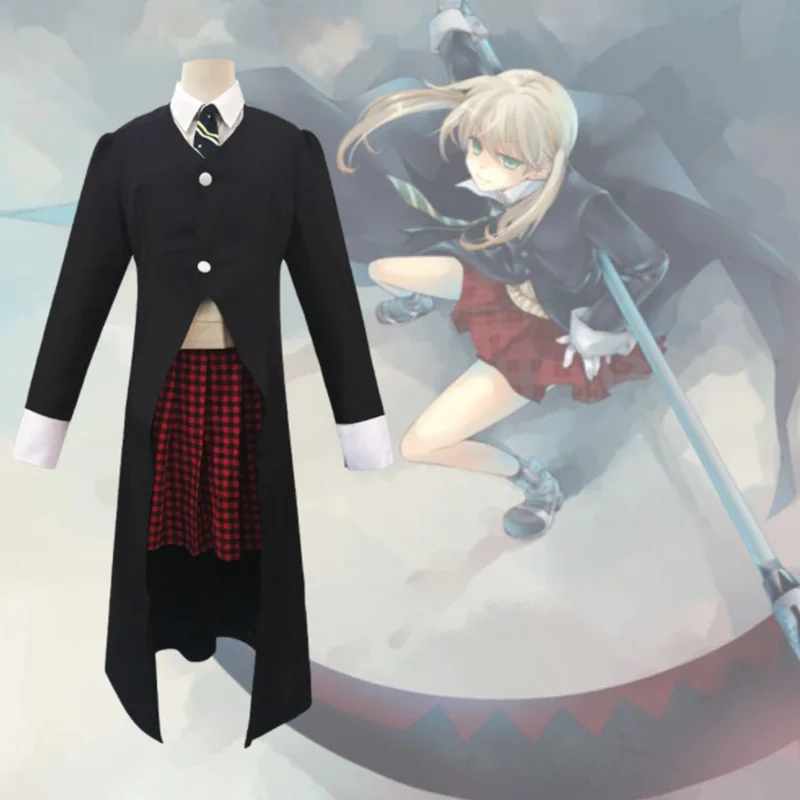 

Anime Soul Eater Souleater Maka Cosplay Costume Albarn Halloween Outfit Uniform Women Suit