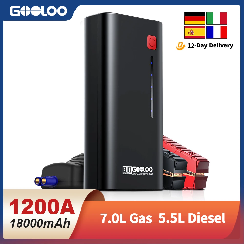 

Автомобильное пусковое устройство GOOLOO, внешний аккумулятор на 18000 мАч, автомобильный внешний аккумулятор, бустер, аварийное пусковое устро...