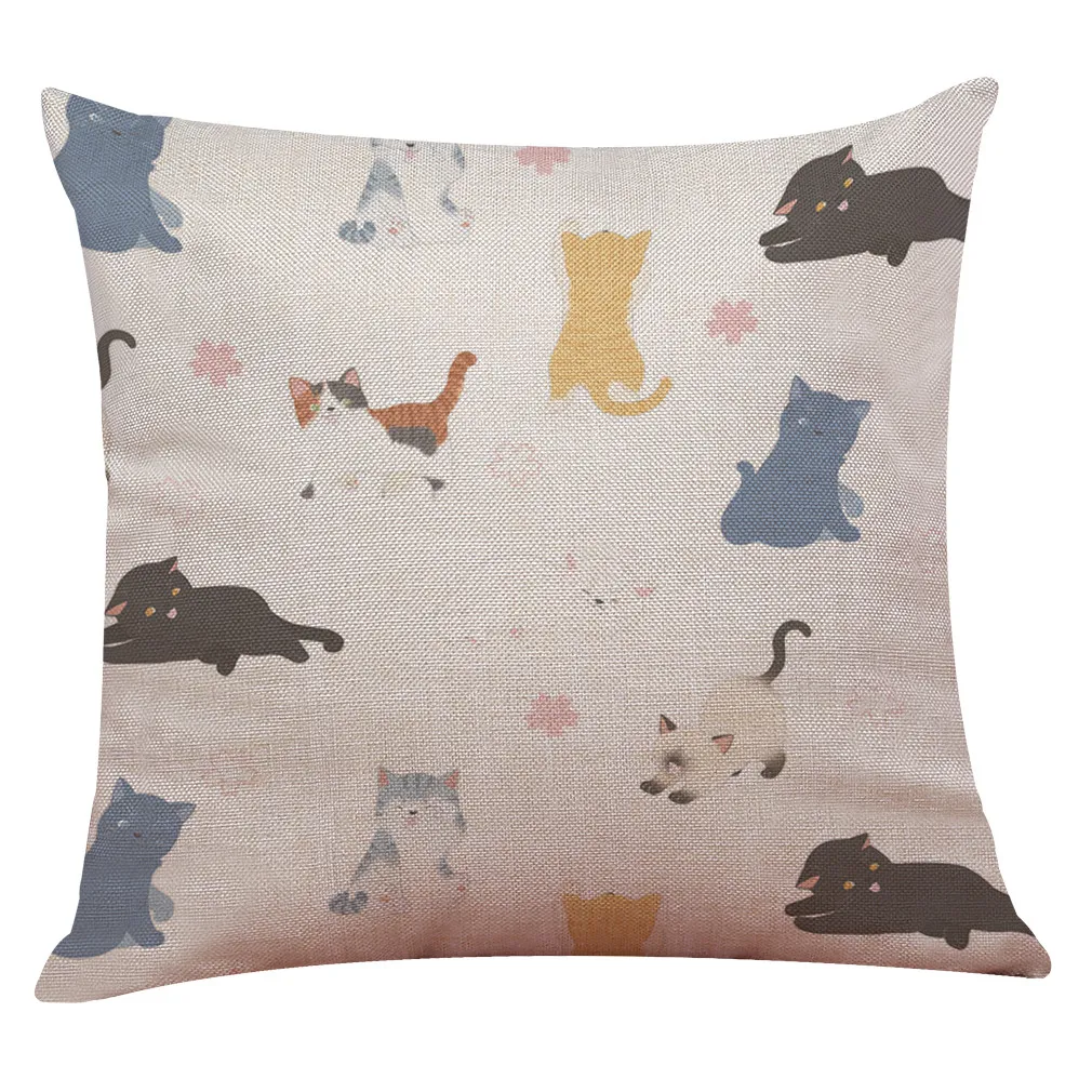 

Cute Cat Pillow Case Cushion Cover Sofa Bed Home Decoration Festival Christmas Halloween Pillow Cover Decor sofa Ornament