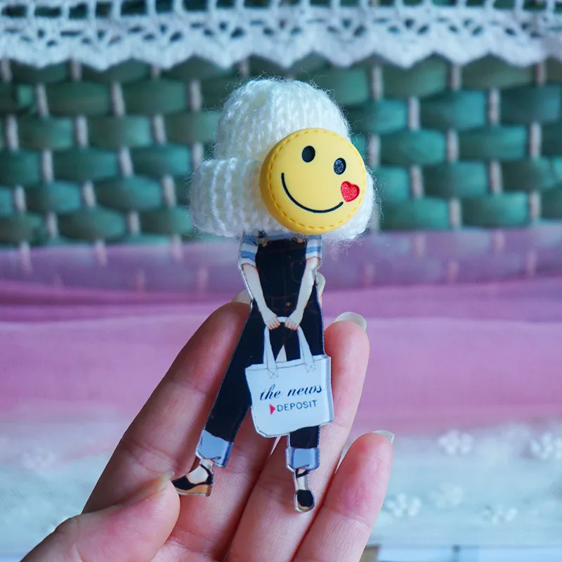 Новые Броши с мультяшным мишкой Тедди значок персонажем Женская акриловая брошь