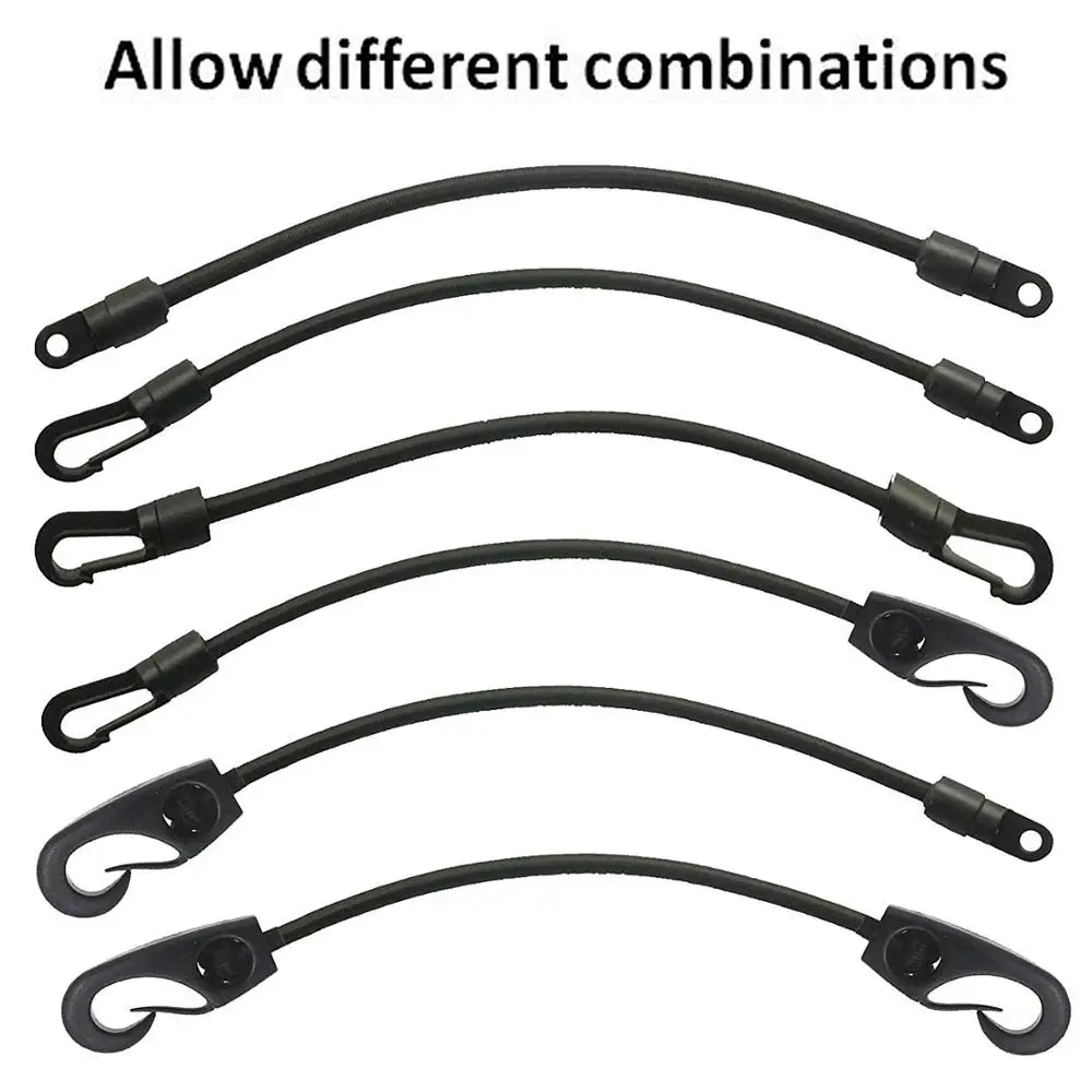 6/PK 1/4 "крючки для конца шнура банджи + (1/4 дюйма X 20 футов) ударный шнур эластичный