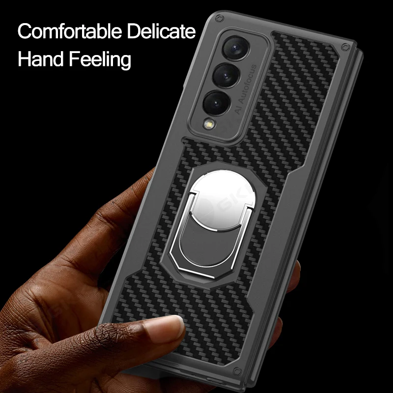 gkk original armor case for samsung galaxy z fold 3 5g case ring stand shockproof protection cover for samsung z fold 3 fundas free global shipping