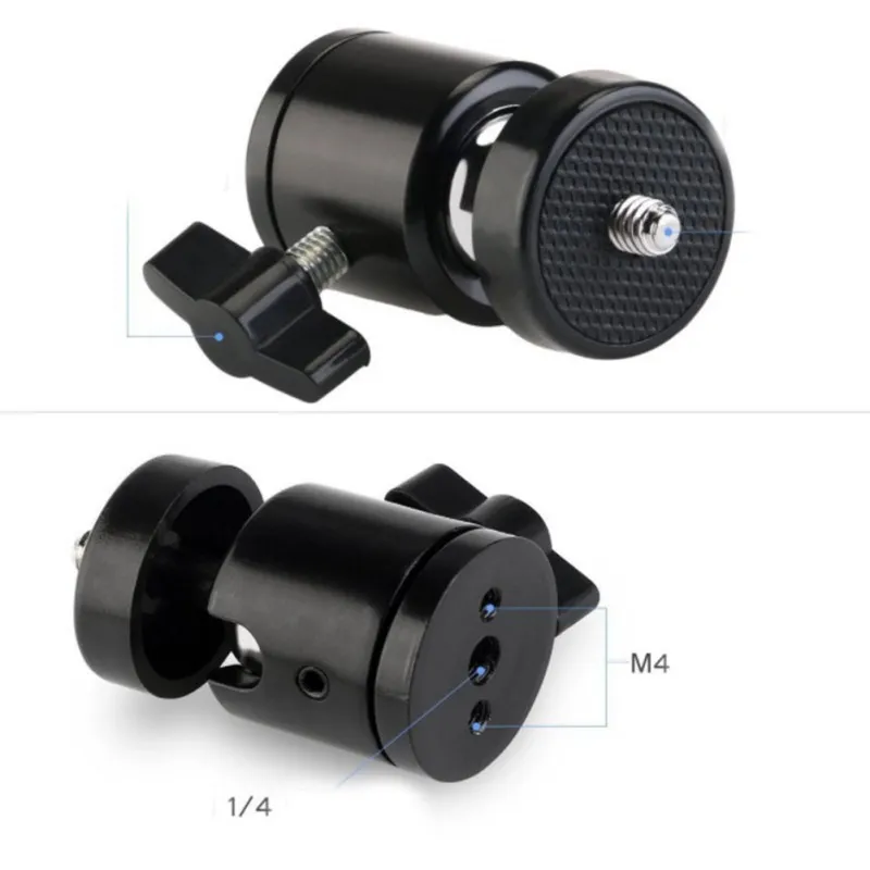 Мини шаровая Головка с адаптером для крепления на горячий башмак 1/4 дюйма