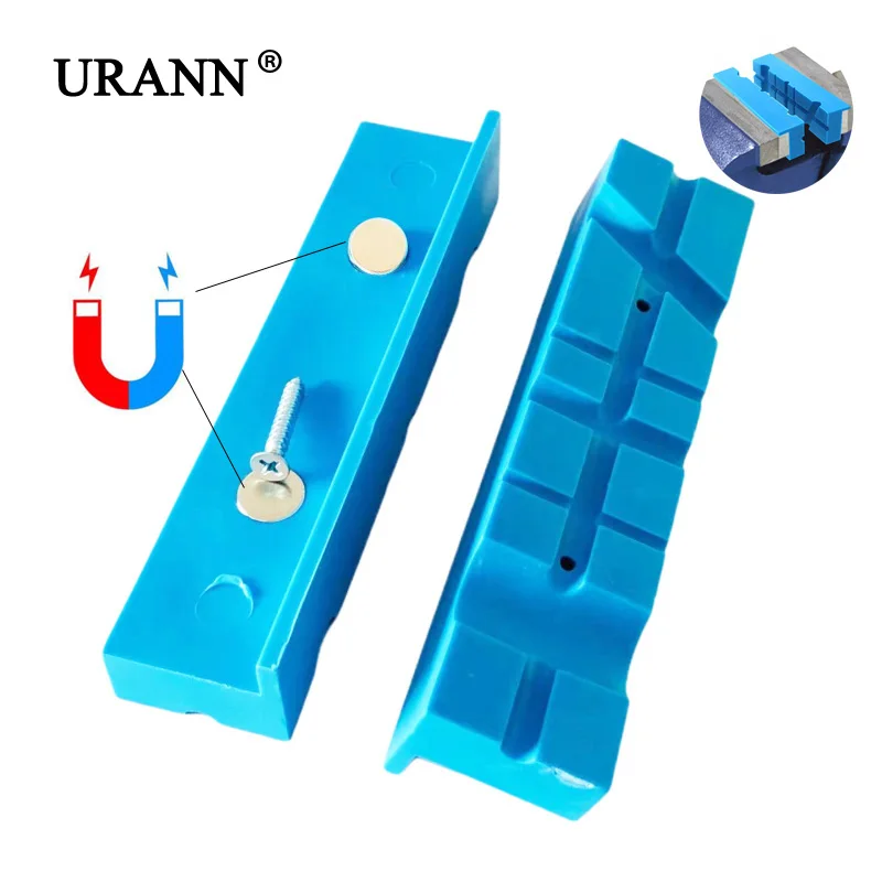 URANN 2Pcs/set Magnetic Soft Pad Jaws Rubber For Metal Vise 5.5Inch Long Bench Vice Jaw Pads Protection Strip | Инструменты