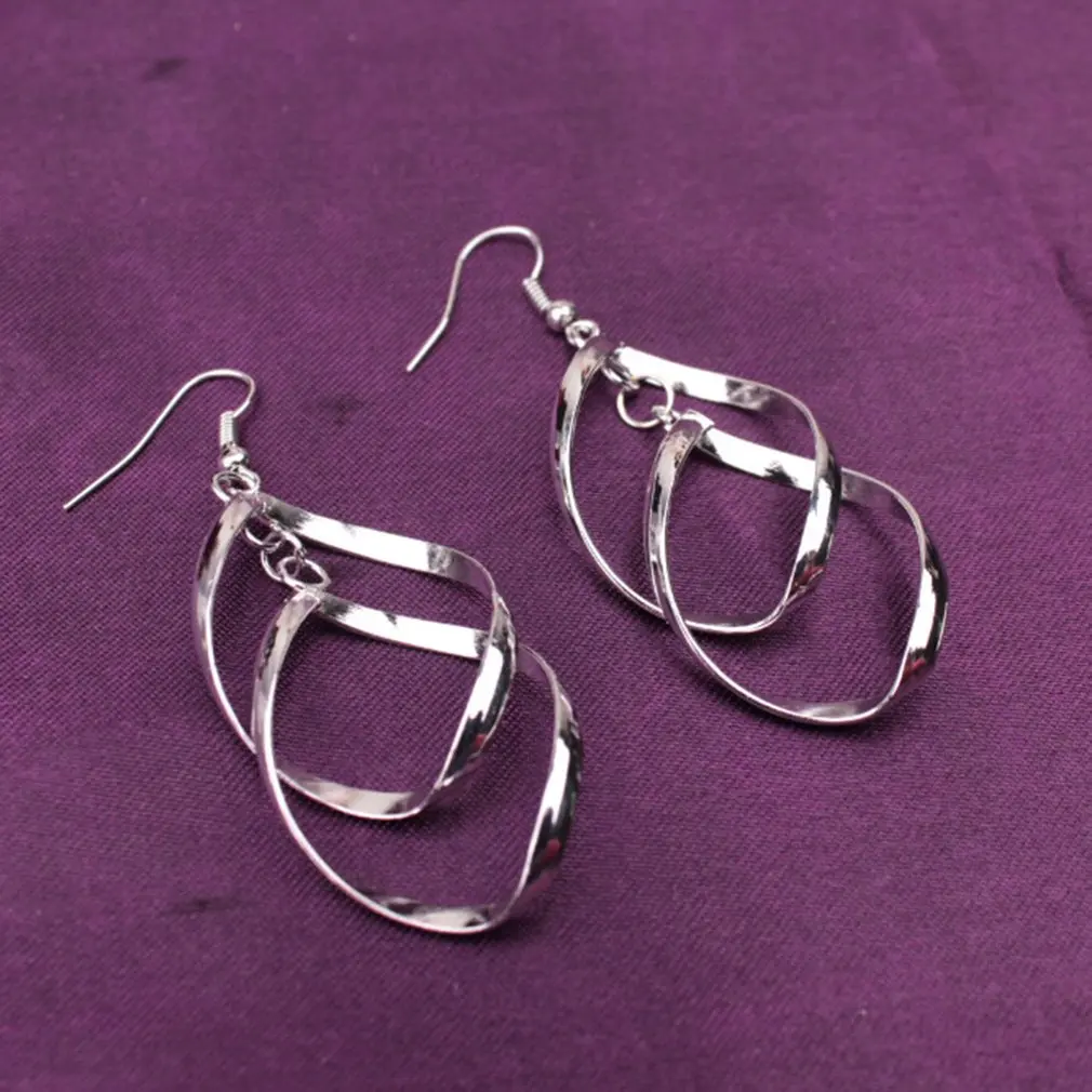 Delicate Ladies Ear Hook Elegant Women Earrings Charming Girls Jewelry Silver Color Trendy Pendants Party Accessories For Gift | Украшения