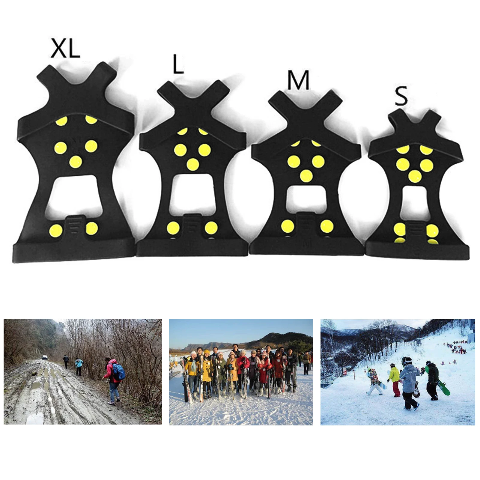 

1 Pair 10 Studs Anti-Skid Ice Gripper Snow Spikes Safety Climbing Crampon Winter Climbing Anti-Slip Cleats Over Shoes Covers