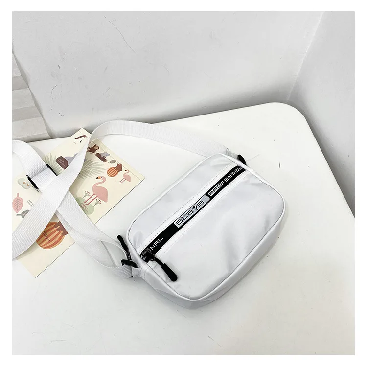 2020 New Nylon Small Square Bag One Shoulder Stylish Waterproof Outdoor Sports Slant Single Black White | Багаж и сумки