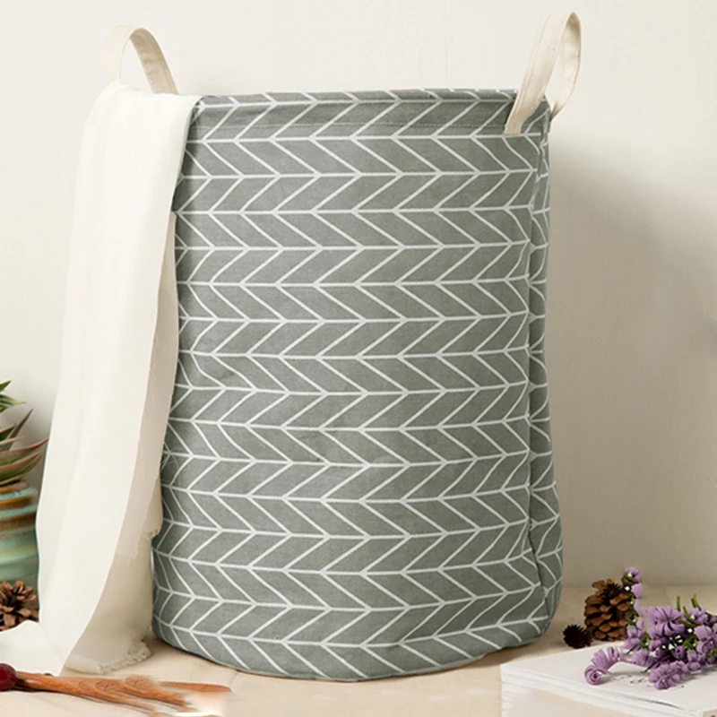 1PCs Foldable Waterproof Round Laundry Basket Geometric Hamper Practical Storage Bin Clothes Toy Collapsible Holder Organizer | Дом и сад