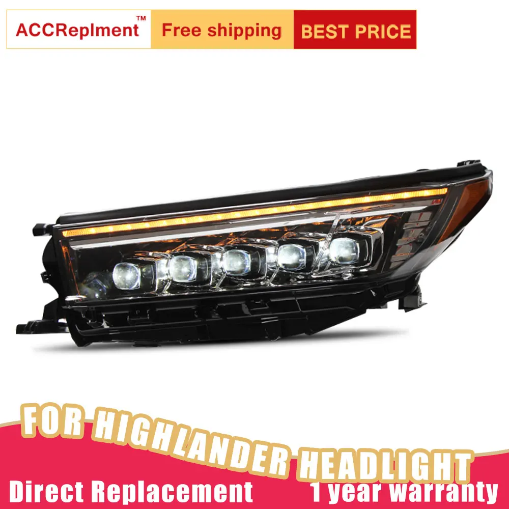 

2Pcs LED Headlights For Toyota Highlander 2018-2020 led car lights Angel eyes ALL LED KIT Fog lights LED Daytime Running Light