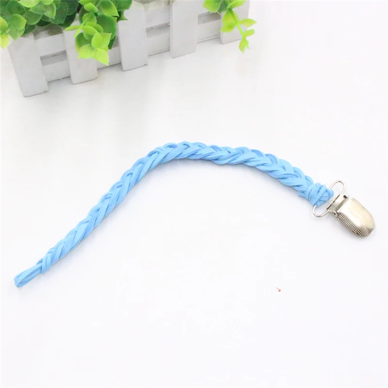 Baby Safe Leather Woven Alloy Colorful Pacifier Chain Braided Clip Holder Feeding Teether Accessories | Мать и ребенок
