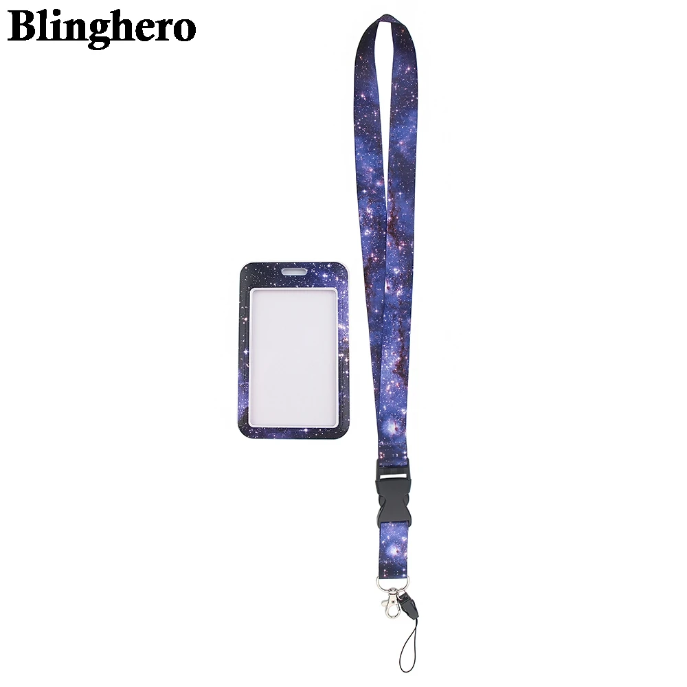 CB0187 Art Oil Painting Starry Sky Card Cover Credit Card Badge Holder Lanyards Nurse Name Tag ID Badge Holder Card Holder