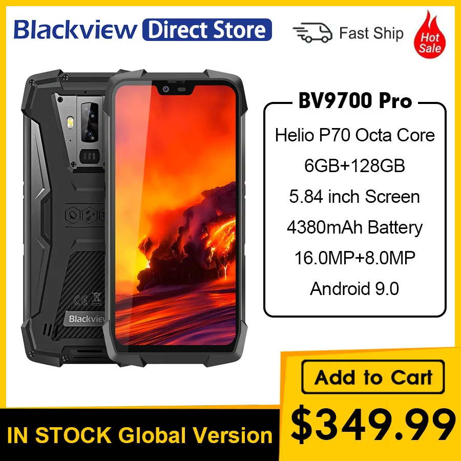 Blackview BV9700 Pro IP69 водонепроницаемый мобильный телефон Helio P70 6 ГБ + 128 Гб 4380 мАч Android 9 0