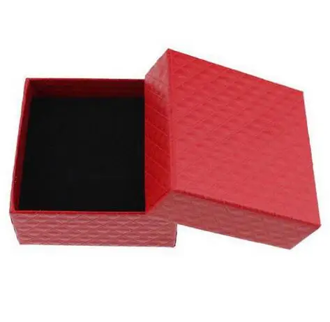 7.5x7.5 Red Новая шкатулка для украшений браслет серьги ожерелье кольцо коробки чехол подарочная упаковка для демонстрации ювелирных украшений Органайзер черный красный белый - Цвет: 7.5x7.5 Red