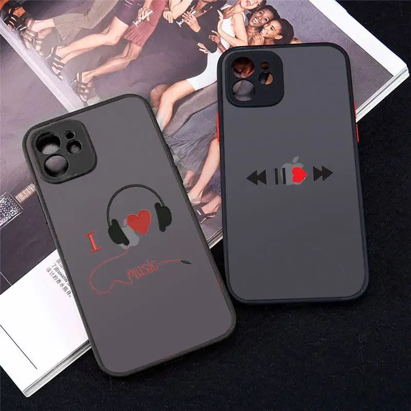 

Music violin notes funny Phone Case For iPhone 12 11 Mini Pro XR XS Max 7 8 Plus X Matte transparent cover