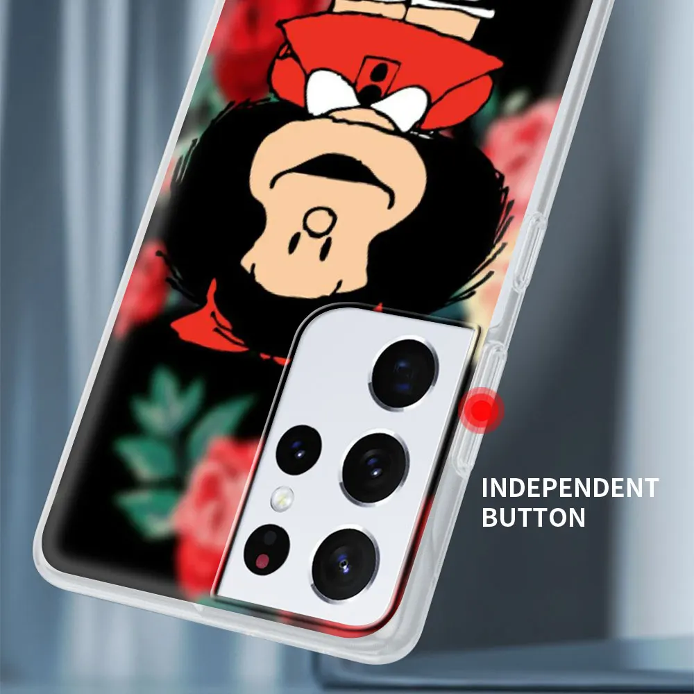 

Silicone Phone Case For Samsung Galaxy S21 Ultra S20 FE 5G S10e S10 S9 S8 S20 Plus S7 Cartoon Mafalda Back Cover Coque Fundas