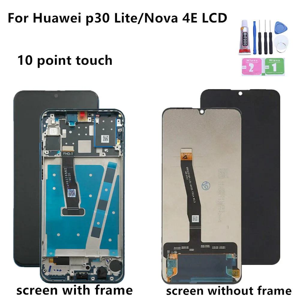 HUAWEI Nova 4E ЖК-дисплей кодирующий преобразователь сенсорного экрана в сборе HUAWEI P30 Lite