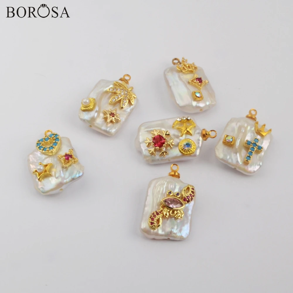 Натуральный жемчуг BOROSA ювелирные изделия 10 шт Позолоченные Бесплатная форма