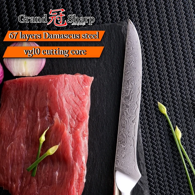 Нож для мяса GRANDSHARP vg10 из дамасской стали 5 дюйма|Кухонные ножи| |
