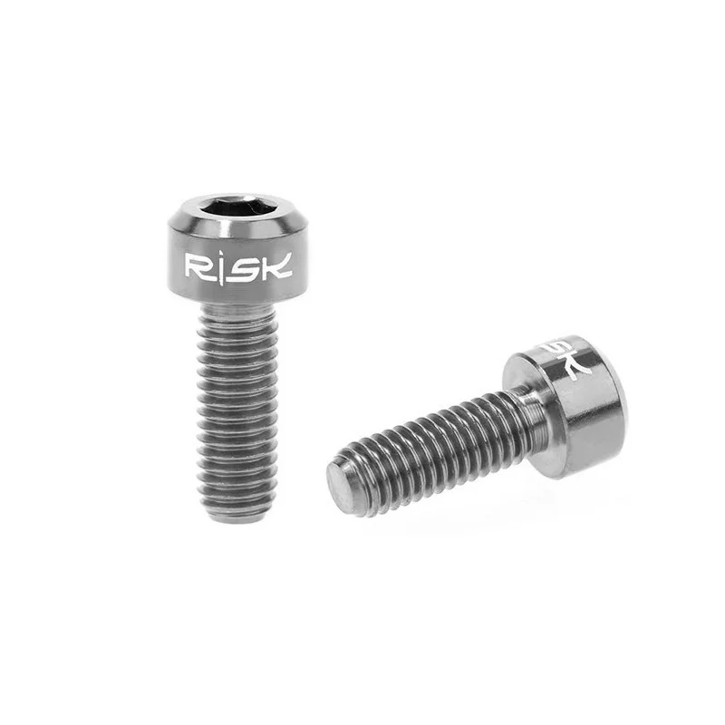 Titanium Risk 2 шт. M5* 14 титановый тормозной рычаг болты для MTB переключатель рычаг винты фиксированная Тормозная ручка болт 4 цвета запчасти для велосипеда - Цвет: Titanium