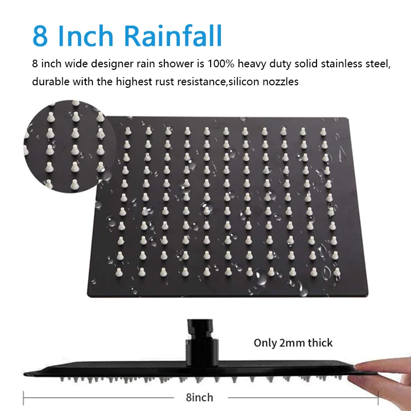 JOURIS Dush Shower Head Set Black Holder for Bathroom Rain Douche Manguera Stainless Steel Rainfall Filter Pommeau Pomeau De |