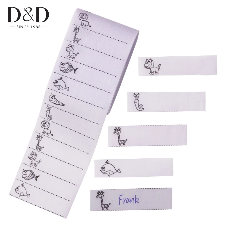 200 флейты для одежды белые моющиеся этикетки с надписью Iron on Name тканевые